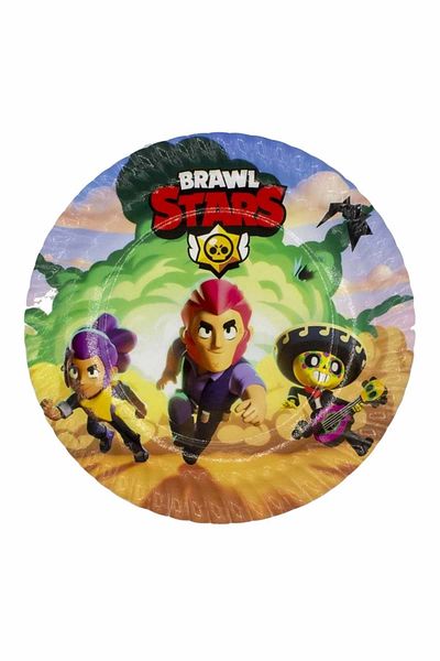 TURKUAZ PARTY Cardboard Plate 8 Pieces - Brawl Stars - 23 Cm