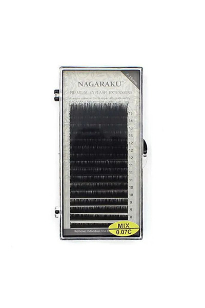 NAGARAKU ipek kirpik 0.15 kalınlık D kıvrım mix (7-14 uzunluk)