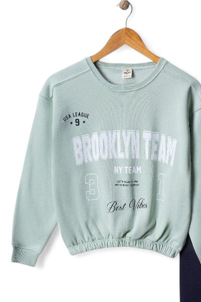 voyyo kids baby Girl's Personality Tracksuit Set with Ribbon - 8-9-10-11-12 Years, 3 Rope Set