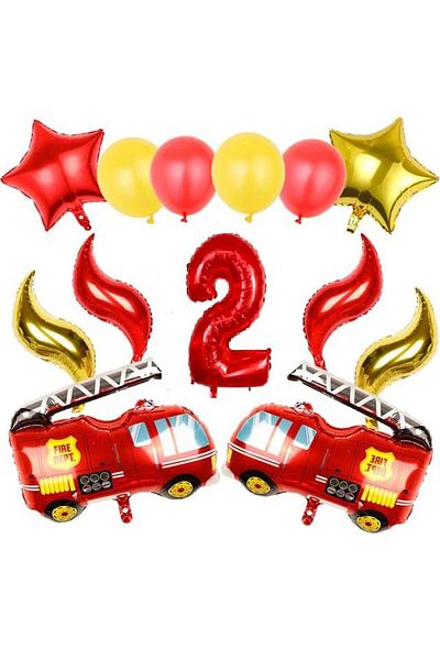 DÜVENCİ TİCARET Firefighter Themed Foil Balloon Set