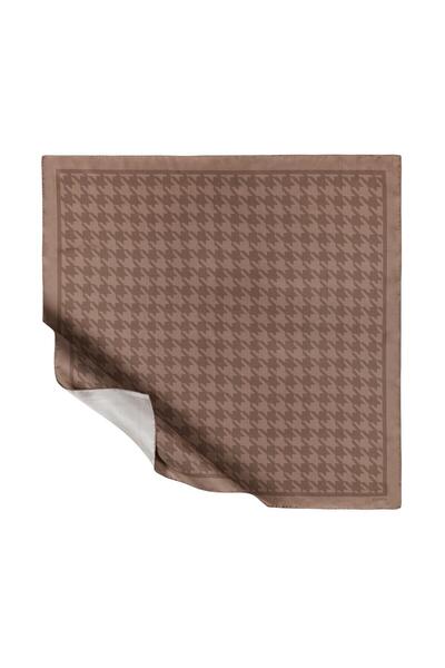 ipekevi Eșarfă din mătase Tivil cu picioare de gâscă 1180-Mink