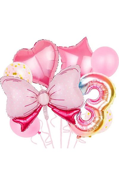 DÜVENCİ TİCARET Age Balloon Set with Bow Folio