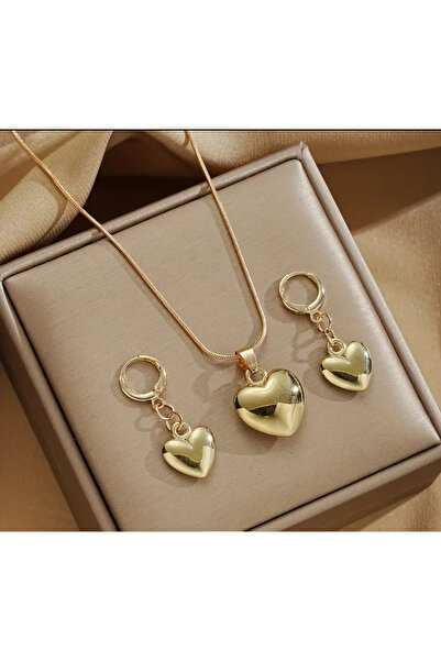 Butik مجموعة أقراط قلادة على شكل قلب أنيقة