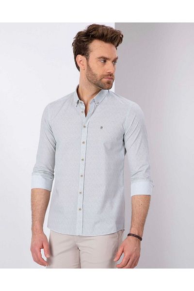 Pierre Cardin Πράσινο μακρυμάνικο πουκάμισο Slim Fit