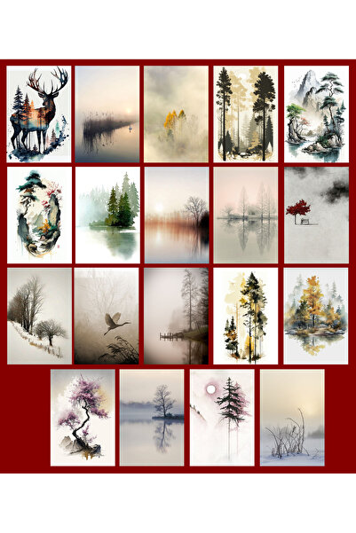 TELLGRAF مجموعة بطاقات بريدية تحت عنوان المناظر الطبيعية (10x15 سم 19 قطعة)