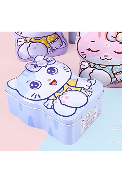 Livava حقيبة كيتي معدنية مع قفل وحقيبة، أزرق، 17x12-