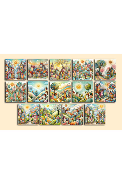 TELLGRAF مجموعة بطاقات بريدية تحت عنوان المناظر الطبيعية (10x10 سم 14 قطعة)