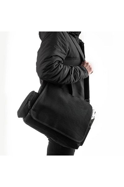 DEEFWEAR Geantă messenger imprimată/Beaugă cu centură reglabilă și buzunare cu fermoar