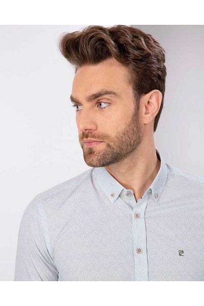 Pierre Cardin Πράσινο μακρυμάνικο πουκάμισο Slim Fit