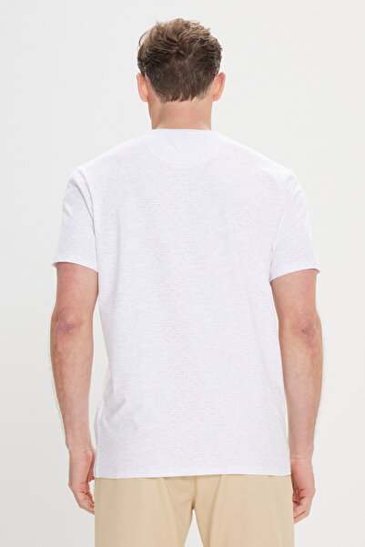 ALTINYILDIZ CLASSICS Tricou cu mânecă scurtă din bumbac, alb, slim fit, slim fit