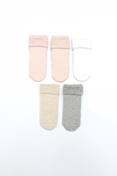 MEM SOCKS عبوة من 5 جوارب للأطفال مصنوعة من القطن العضوي غير قابلة للانزلاق