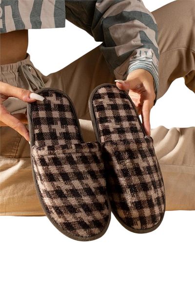 Liger Men's Winter House Slippers - Beige and Brown