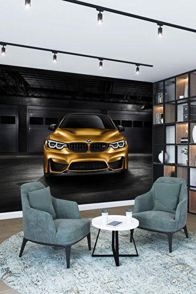 poster marketi Lüks altın BMW araba posteri, modern oturma odası dekorasyonu
