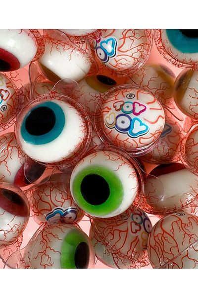TOYJOY 3D Eye Jelly Beans Shaped Soft Candy with Filling 18 Gr 64 Pieces