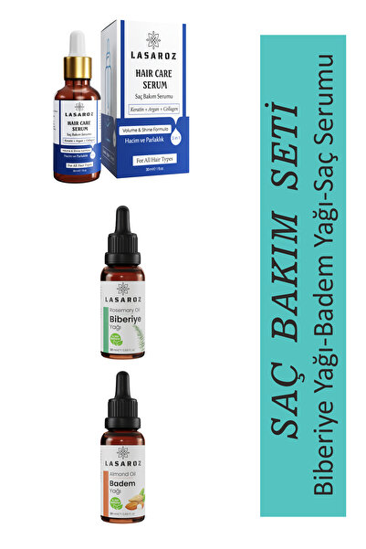 lasaroz Saç Bakım Yağı Biberiye Yağı Badem Yağı Dökülme Karşıtı, Hızlı Uzayan...