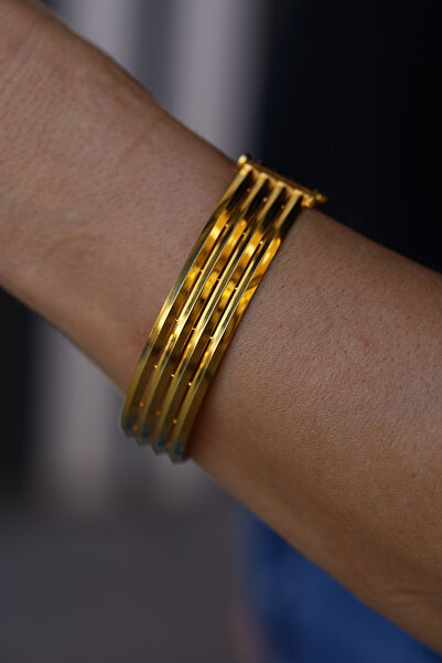 Yenigün Kuyumculuk 14 Ayar Altın Dörtlü Ajda Görünümlü Kelepçe