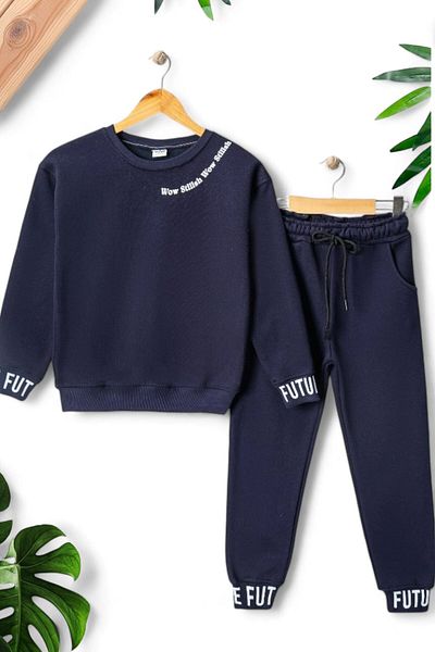 Ege Bebek 3 String Unisex Children's Tracksuit Set - Thick Bottom-Upper Set, 8-12 Years