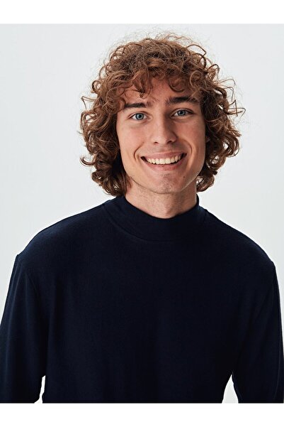 Ltb Half Fisherman Navy Blue Sweatshirt