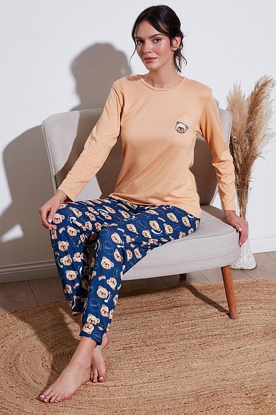 Lela Stretch Regular Fit - Crew Neck Elastic Waist Pajama Set 65714101
