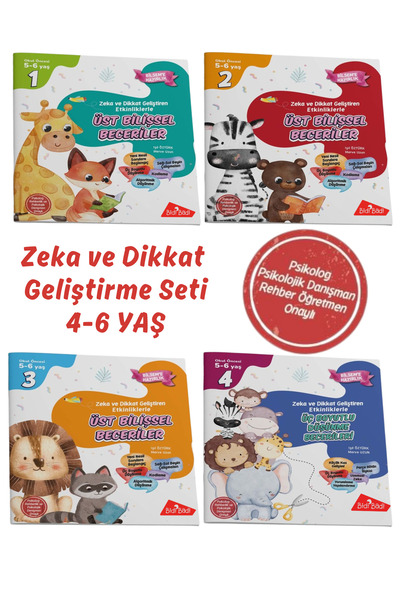 BidiBadi Zeka ve Dikkat Güçlendirme Seti / 4-6 Yaş / Bilseme Hazırlık / Psiko...