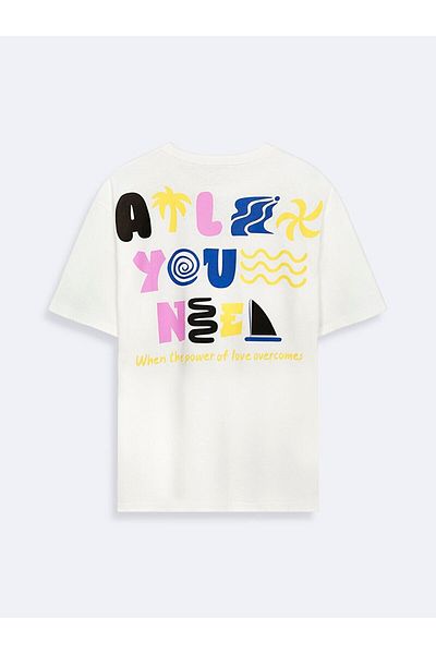 Ltb Tricou crem cu model grafic
