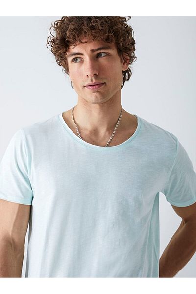 Ltb Round Wide Collar Green T-shirt