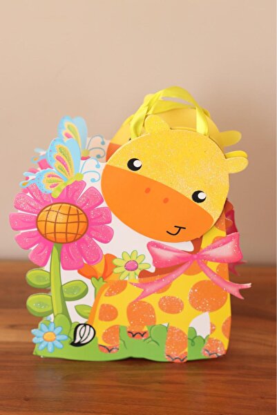 demontecraft İnek desen hediye paketi hediye çanta 15x8 1 adet