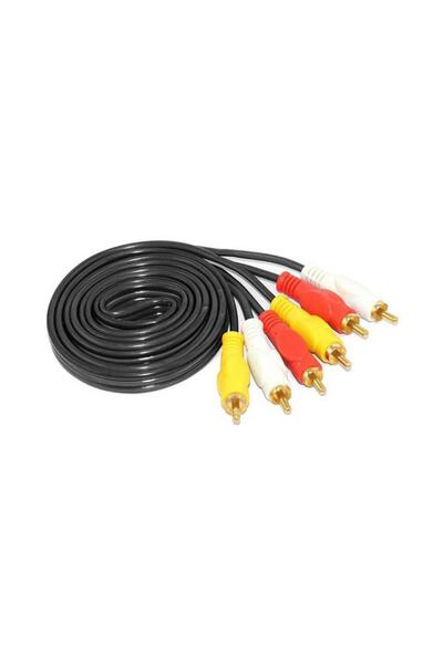 Koodmax 1.8 Metre 3RCA to 3RCA Kablo - Altın Uçlu , Kompozit Ses ve Video Akt...