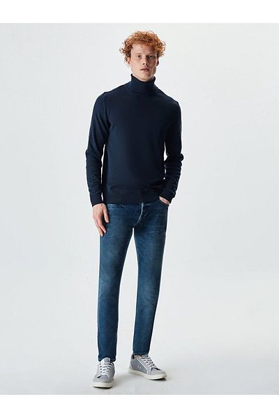 Ltb Turtleneck Navy Blue Sweater