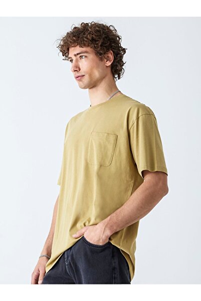 Ltb طاقم الرقبة تي شيرت أخضر مع جيوب