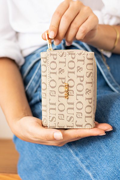 Just Polo محفظة حامل بطاقات نسائية أصلية مع حجرة للعملات الورقية والعملات المعدنية