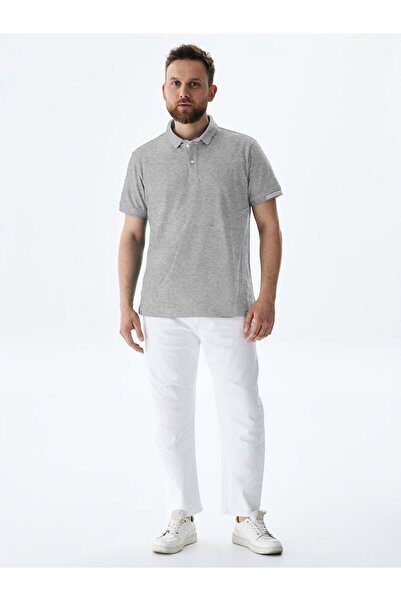Ltb Polo Yaka Kısa Kol Regular Gri T-shırt