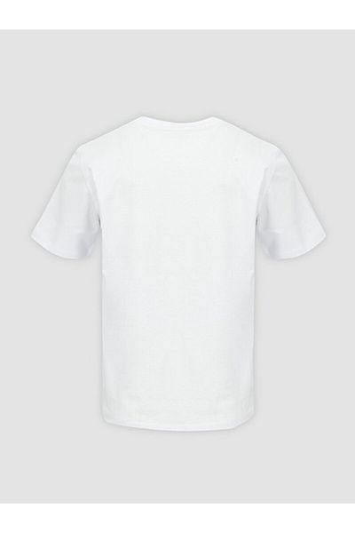 Ltb White Contrast Printed T-Shirt