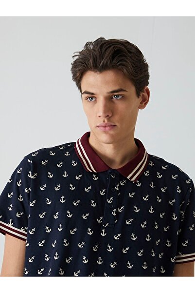 Ltb Anchor Patterned Polo Neck T-shirt