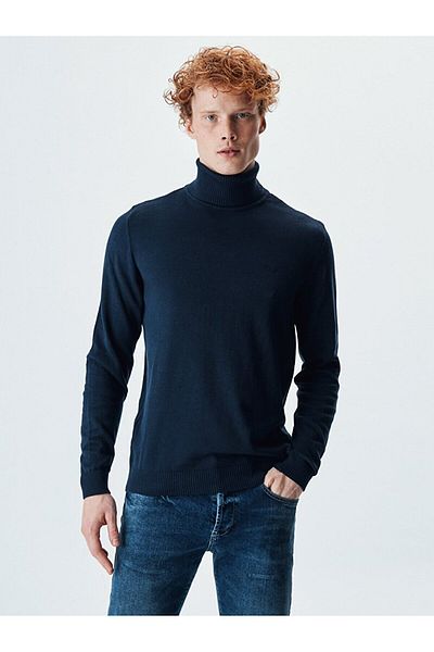 Ltb Turtleneck Navy Blue Sweater