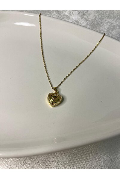 Mog Concept قلادة من الفولاذ الذهبي المقاوم للصدأ غير مشوه بـ 100 لغة أحبك