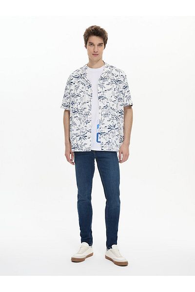 Ltb Floral Patterned White Shirt