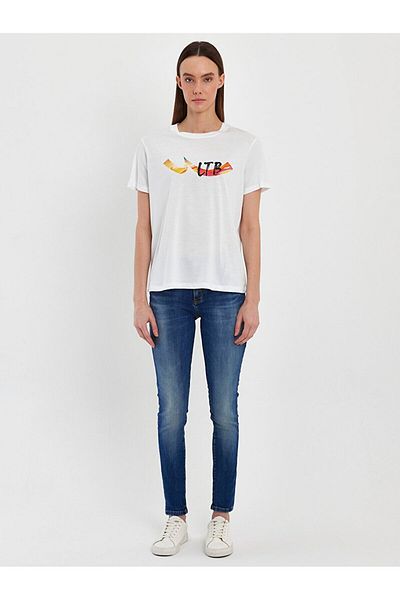 Ltb White T-shirt with Colored Logo