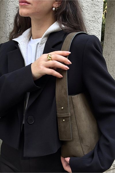 Yuka Atelier Terra Puppy Suede Shoulder Bag
