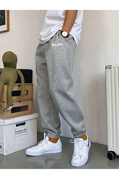 Boi Balance Письмовий Спортивний Штани Jogger - Сірий Принт Висока Талія Еластичний Подол