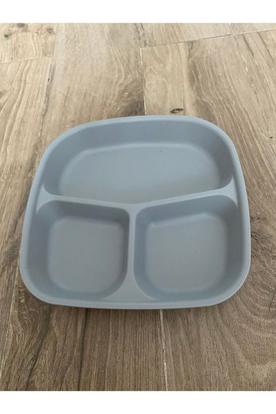 HOLLYHOME 1 Piece 3 Compartment Plastic Breakfast Plate - Picnic Camping Cookie Food Serving Plate Table