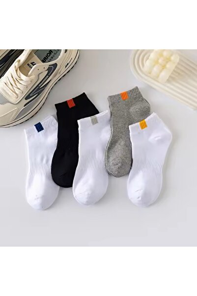 Atacık Çorap 5 чифта унисекс бели еластични чорапи до глезена с удобни маншет...
