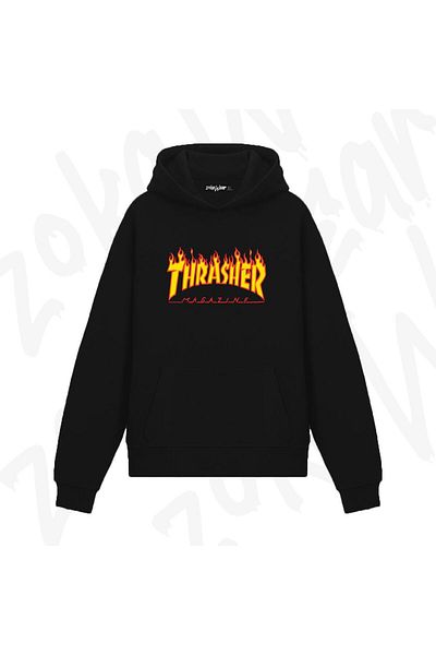 ZOKAWEAR Hanorac cu glugă imprimat Thrasher Magazine Design