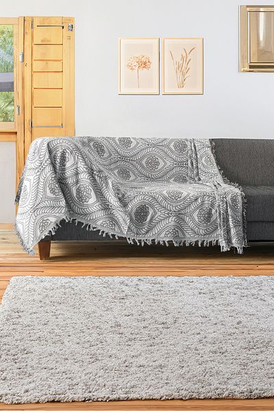 Rell Home غطاء أريكة فاخر غير قابل للانزلاق مصنوع من القطن بنسبة 100% - شال أريكة متعدد الأغراض