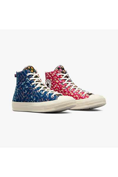 Converse Beyond Retro Upcycled Floral Chuck 70 Unisex Mavi/Kırmızı Sneaker