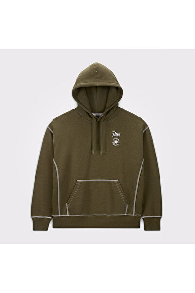 Converse Patta Nakışlı Unisex Haki Hoodie