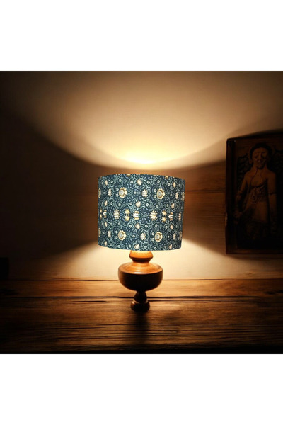 abonjur Abajur Başlığı Petrol Yeşili EL YAPIMI(30 çap 20yükseklik Silindir Şa...