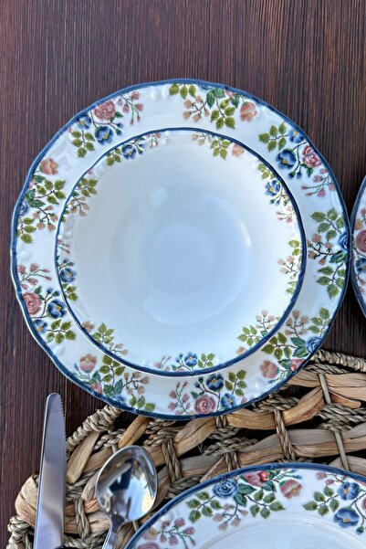 porselenden Rosalinda 6-Piece Premium Porcelain Soup Bowl - Special Design, Pink Flower Pattern