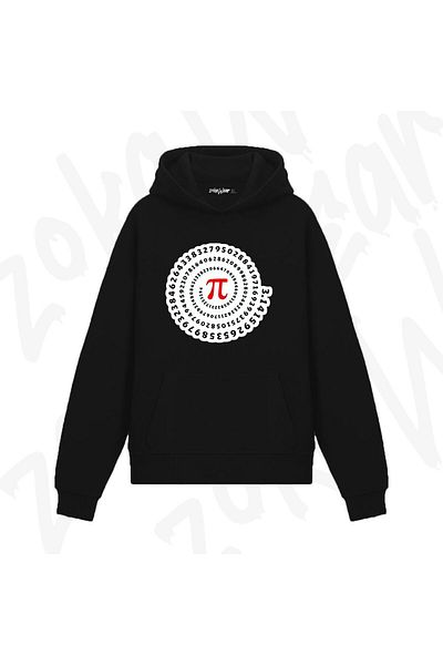 exans Infinite Pi Number Design Printed Hooded Sweatshirt