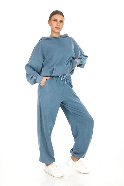 ARDUNIQUE Blue Unisex Oversize Hooded Tracksuit Set
